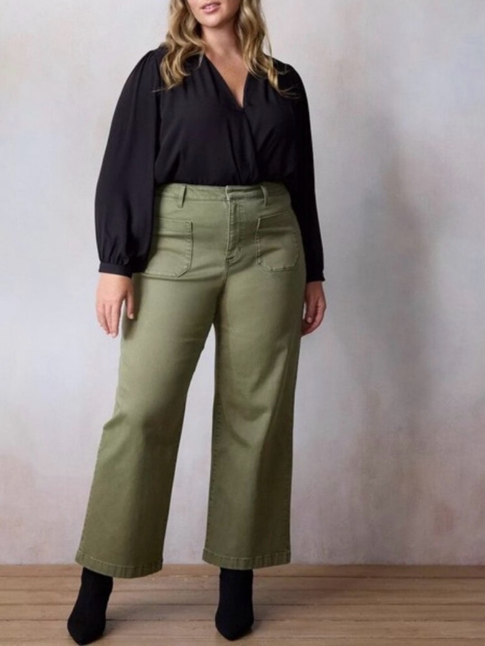 LC Lauren Conrad Olive Super High-Rise Wide Leg Pants Size 22W